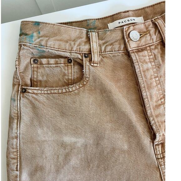 PacSun Tie Dye High Rise Bootcut Jeans Brown/Teal 27 X 32‎ - Picture 6 of 12